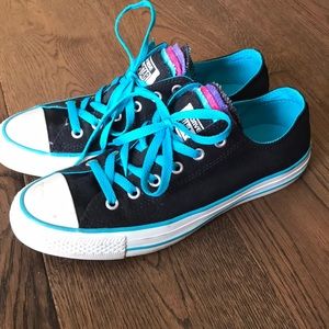 Multi colored tongue converse